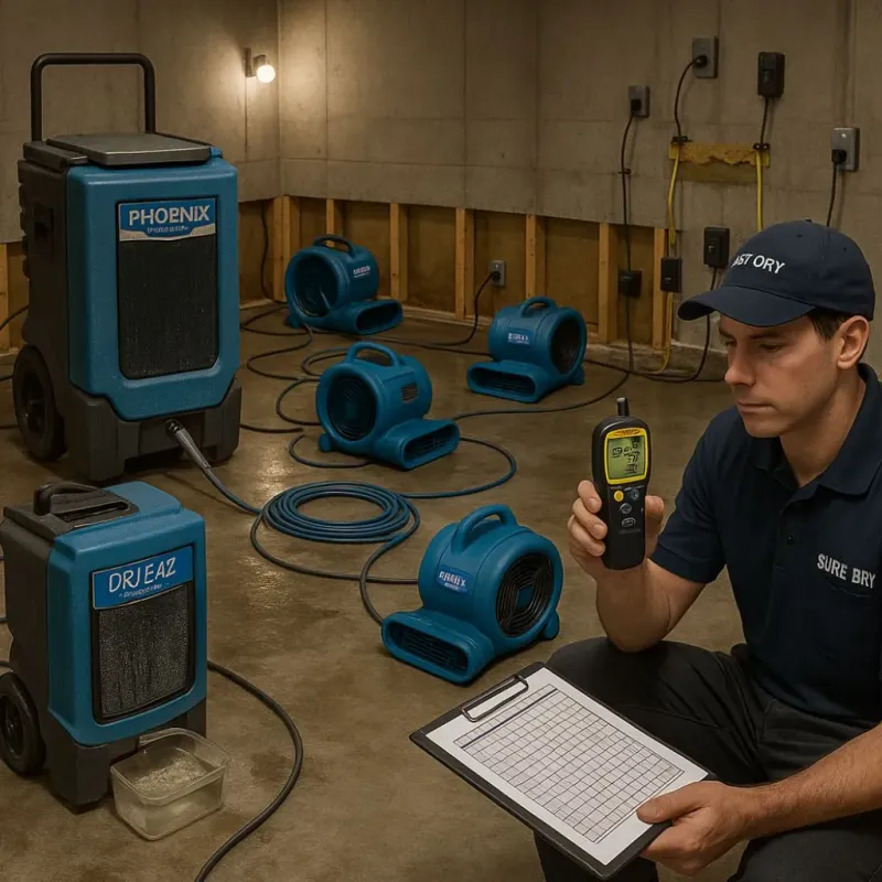 Structural Drying and Dehumidification process in Richland County, WI